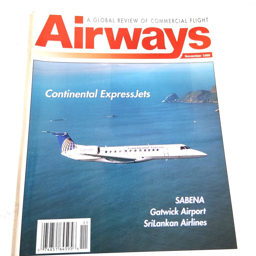 Airways Magazine - November 1999 - Continental ExpressJets - Excellent Condition